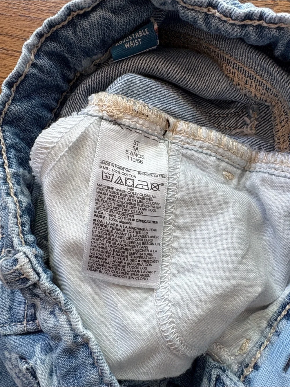 Old Navy Girls 5T Wide Leg Floral Print Jeans Adjustable Waist